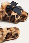 Maeve Faux-Fur Open-Toe Bow Slippers