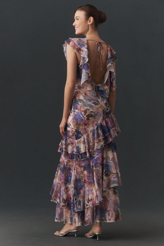 BHLDN Gaia Asymmetric Ruffled Maxi Dress #1