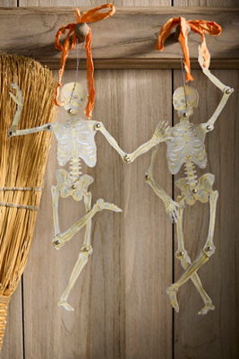 Terrain Paper Skeleton Ornaments, Set Of 2