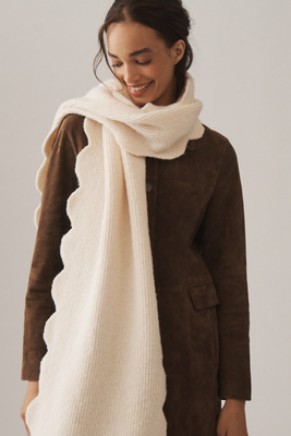 Maeve Scallop Scarf In Neutral