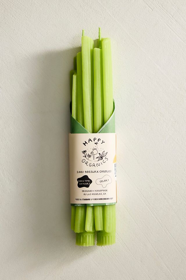 Happy Organics Celery Beeswax Tapers, Set of 2 #3