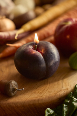 Happy Organics Plum Beeswax Candle In Multi
