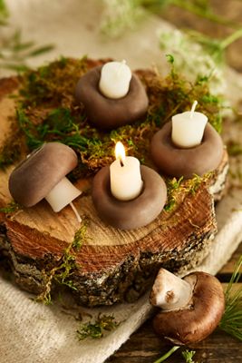 Happy Organics Mushroom Beeswax Candles, Set of 4