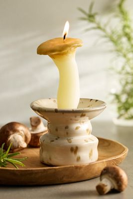 Happy Organics Trumpet Mushroom Beeswax Candle