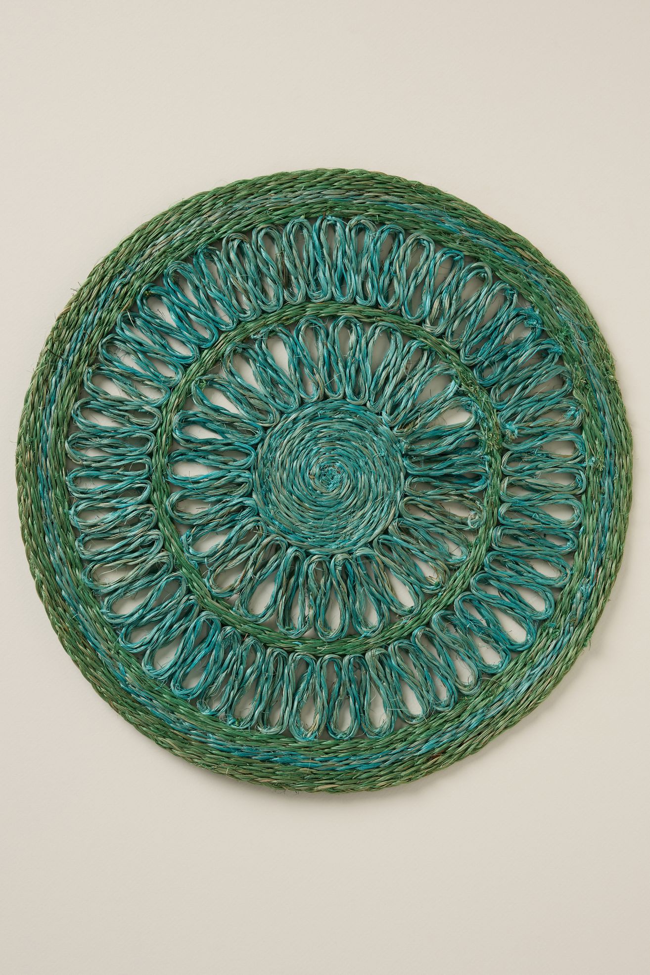 Joanna Buchanan Loopy Straw Placemats, Set of 4 - Dark Green, Standard, Set Of 4