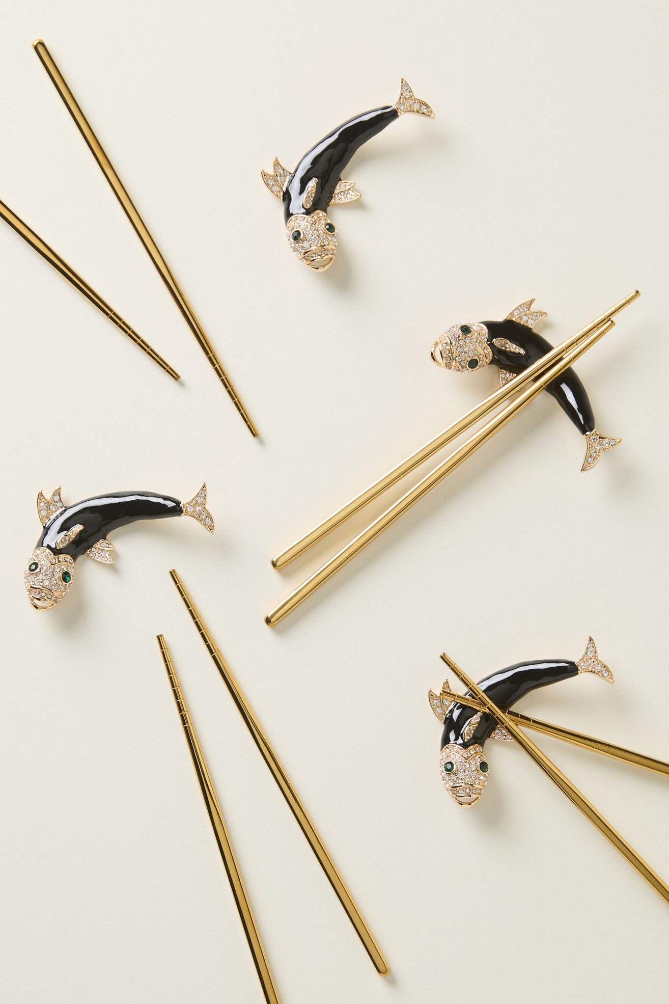 Joanna Buchanan Koi Chopstick Rests & Chopsticks, Set of 4 - Multi, Set Of 4