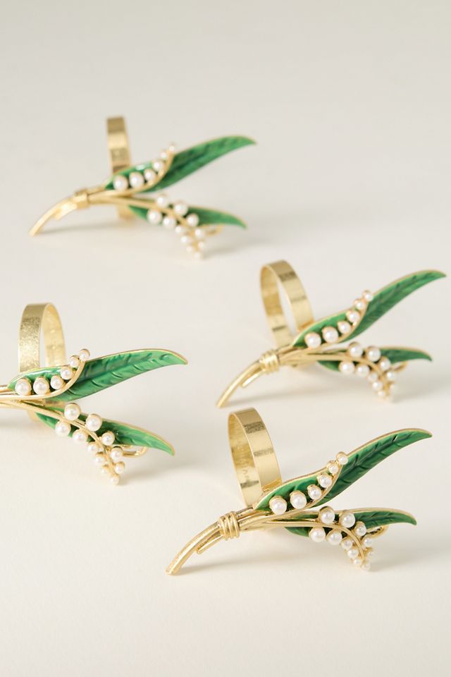 Joanna Buchanan Lily of the Valley Napkin Rings, Set of 4 #1