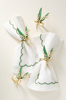 Joanna Buchanan Lily of the Valley Napkin Rings, Set of 4