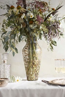 Pressed Ferns Glass Vase