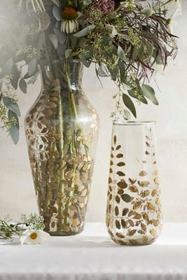Pressed Ferns Glass Vase