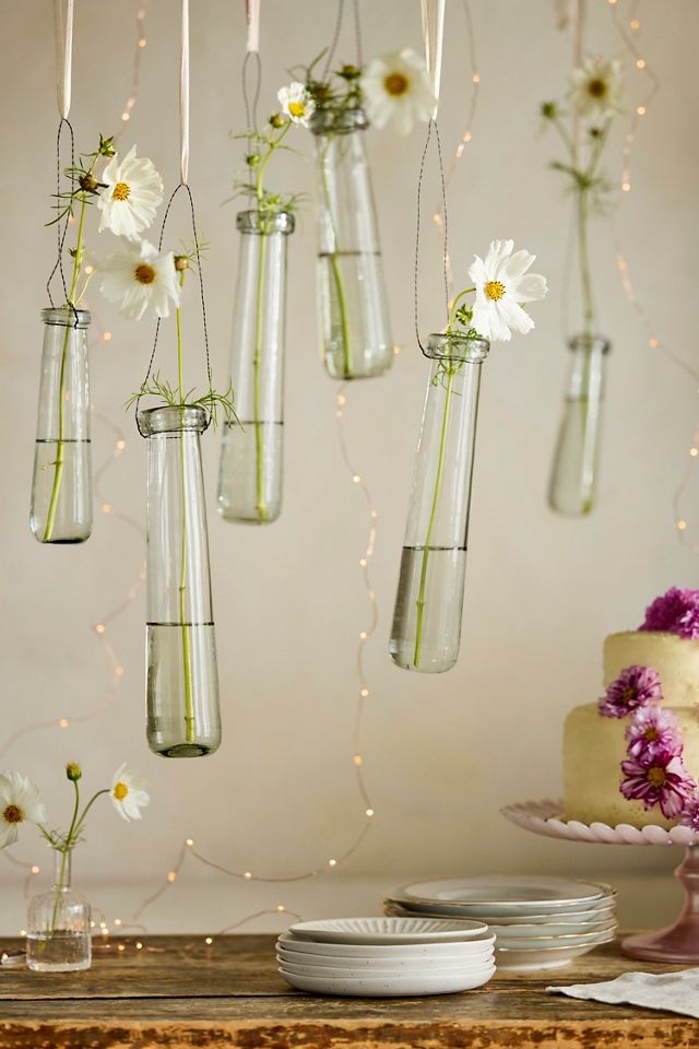 Large Hanging Glass Bud Vase Set #2