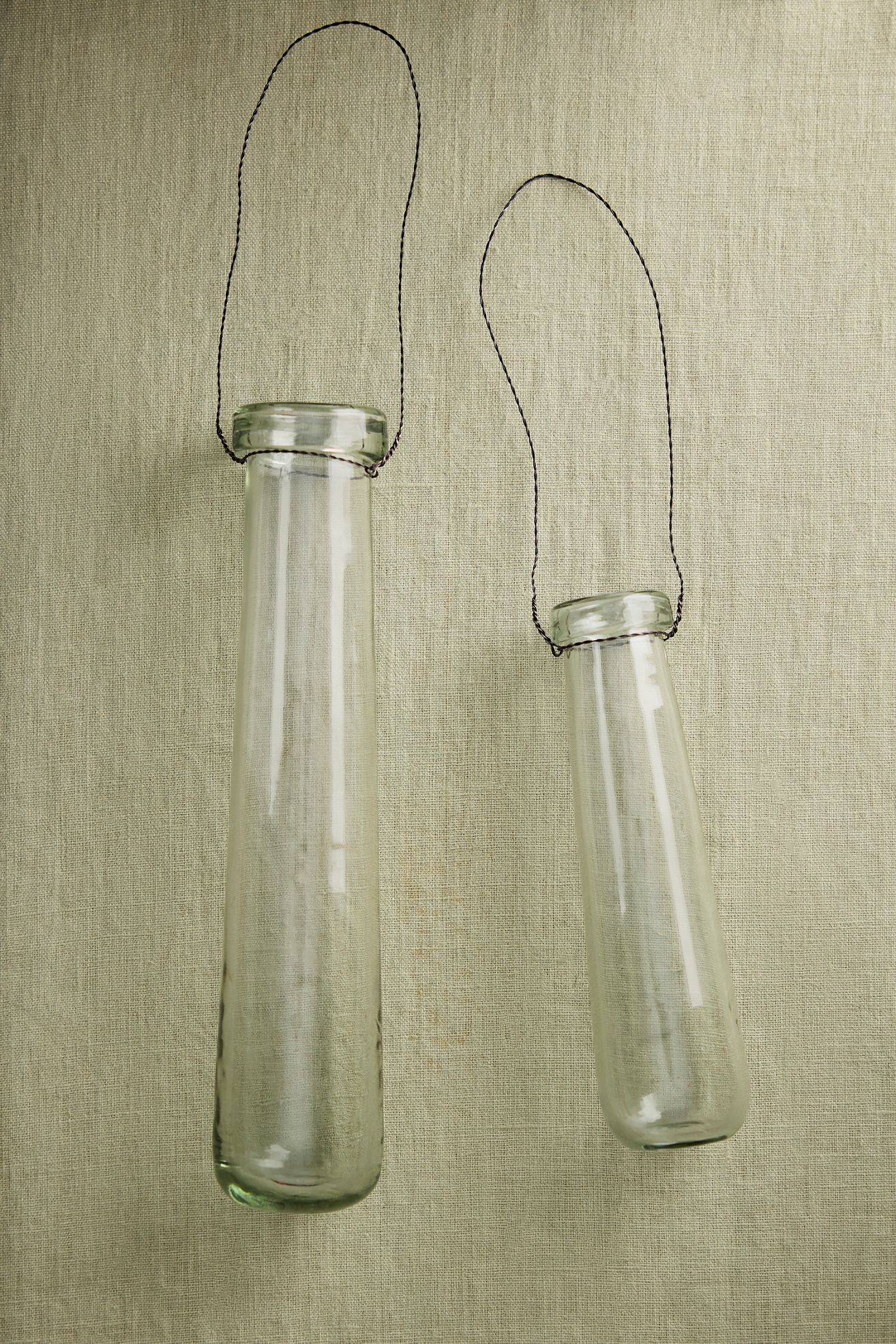 Small Hanging Glass Bud Vase Set - Clear, Standard, Set Of 2
