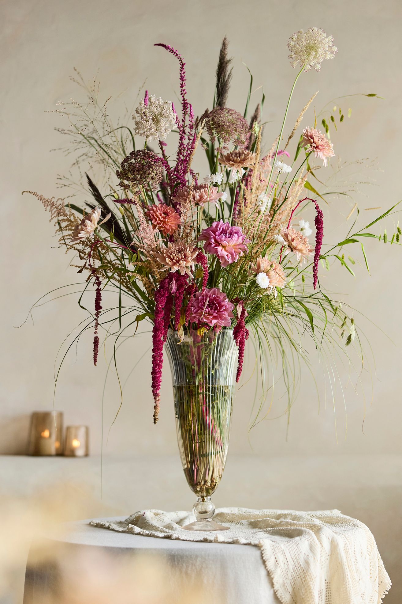 Cut Glass Flare Vase - Clear, Standard, L