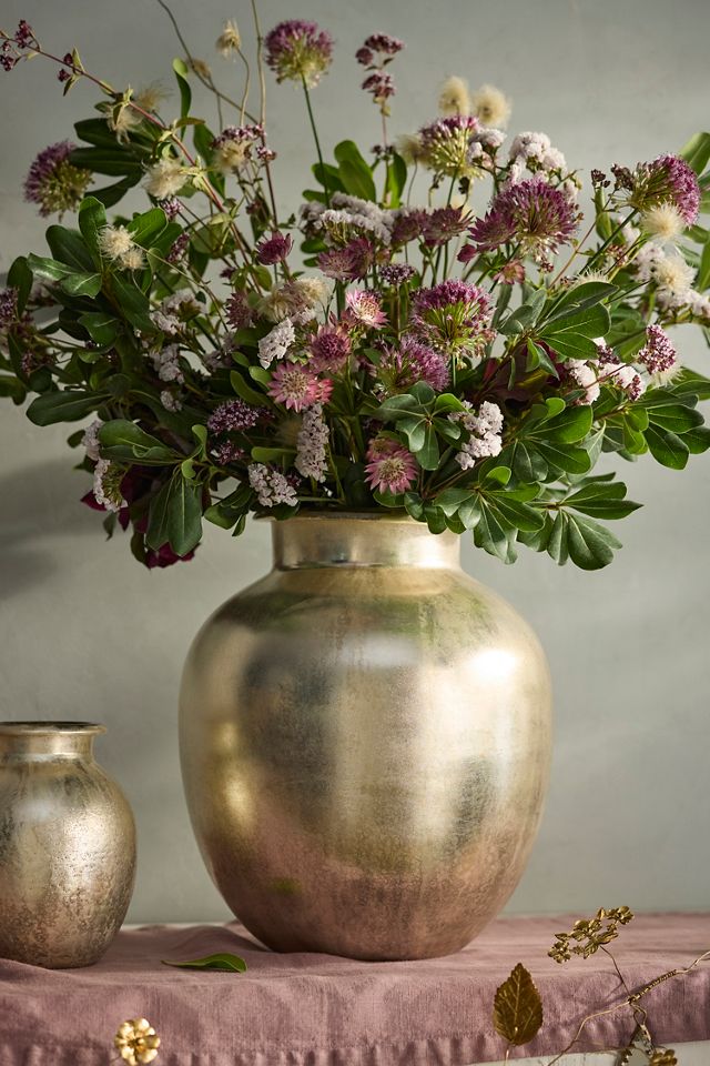 Rounded Silver Glass Vase #1