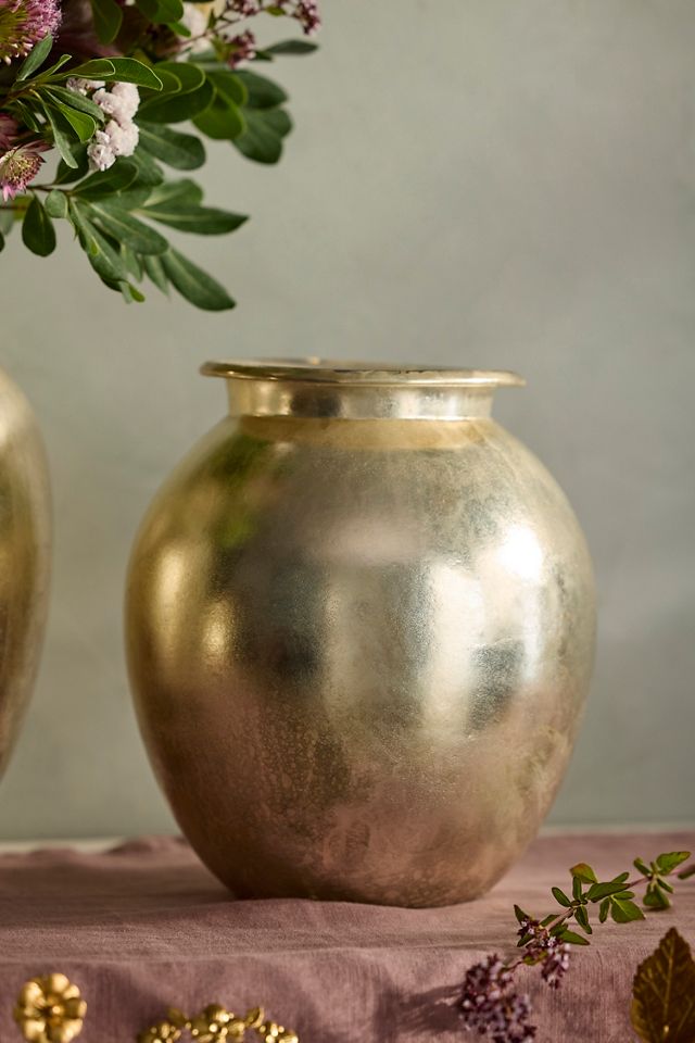 Rounded Silver Glass Vase #2