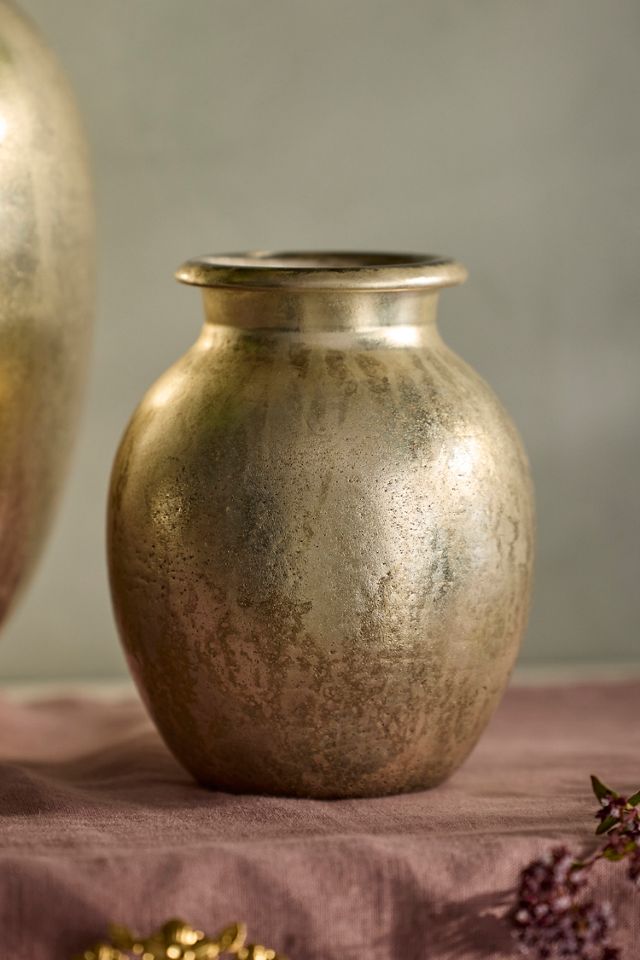 Rounded Silver Glass Vase #3