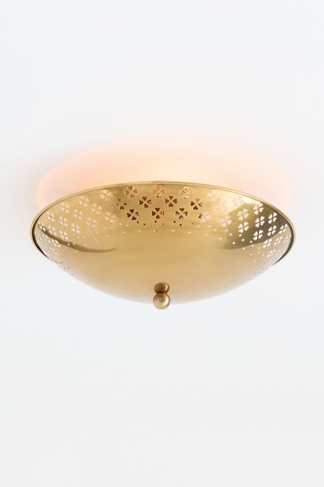 Amilia Brass Perforated Flush Mount #1