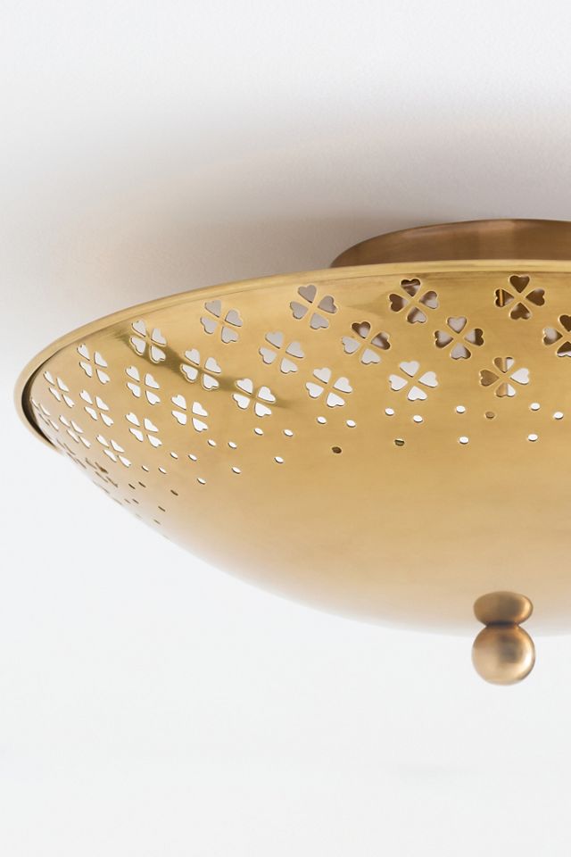 Amilia Brass Perforated Flush Mount #2