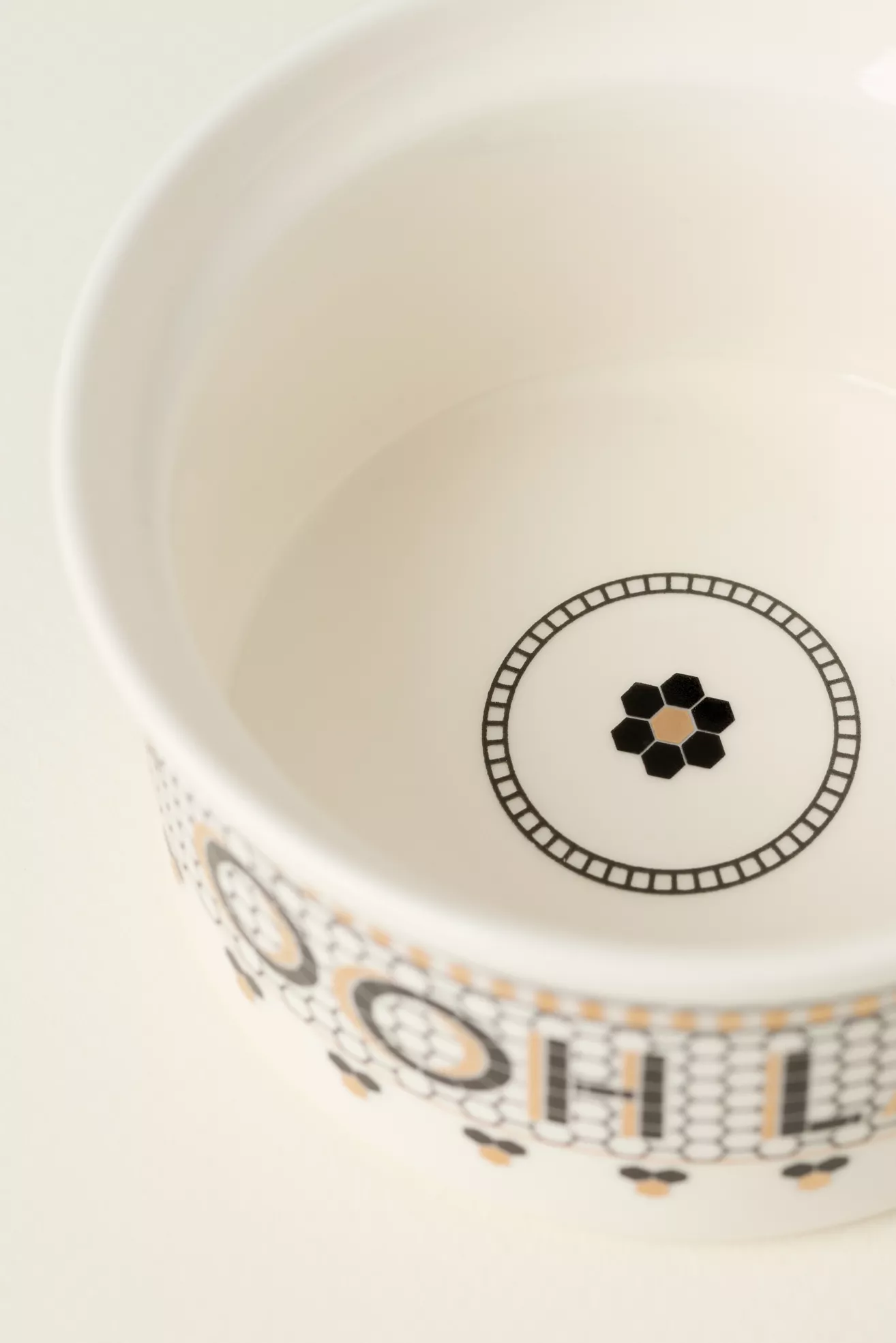 Bistro Tile Stoneware 24k Gold Accent Ramekin - thumbnail 2