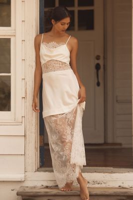 Rya Collection Felicia Satin & Lace Maxi Dress