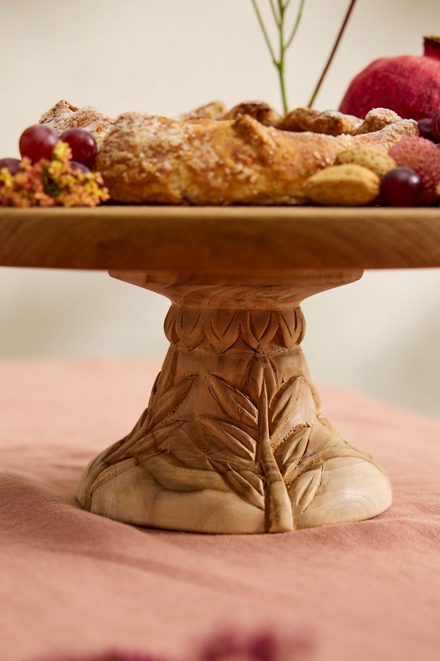 Carved Teak Cake Stand #3