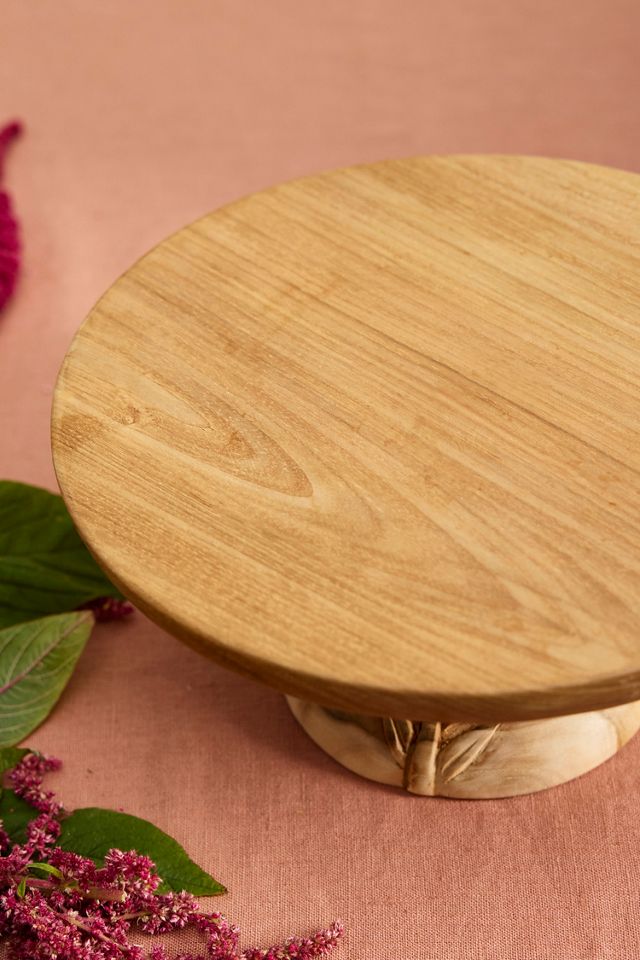 Carved Teak Cake Stand #1