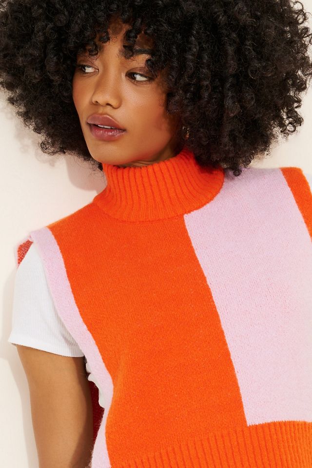 Flat White Colorblock Sweater Vest #3