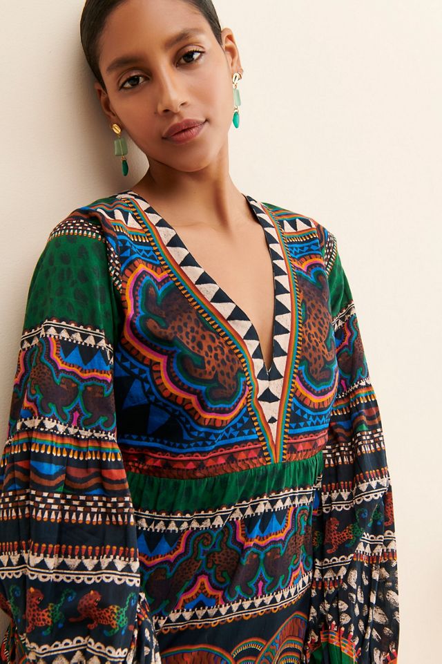 FARM Rio V-Neck Printed Tunic Dress #2