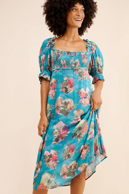 anthropologie donna floral midi dress Donna Floral Midi Dress