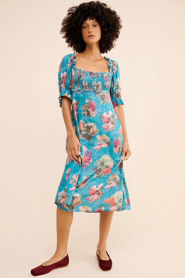 Floral Square Neck Midi Dress #2