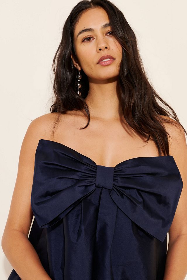 BHLDN Livia Strapless Bow Tent Mini Dress #3
