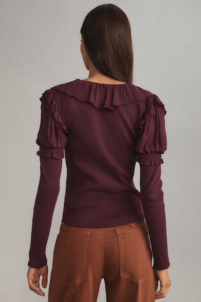 Long-Sleeve Ruffle Top #1