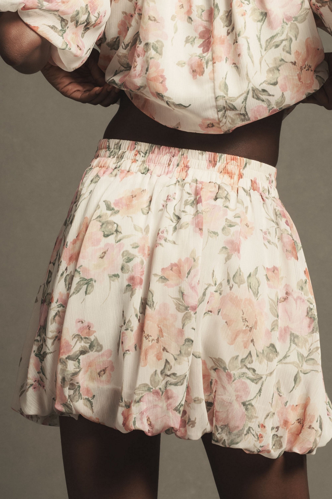 Floral Bubble Mini Skirt
