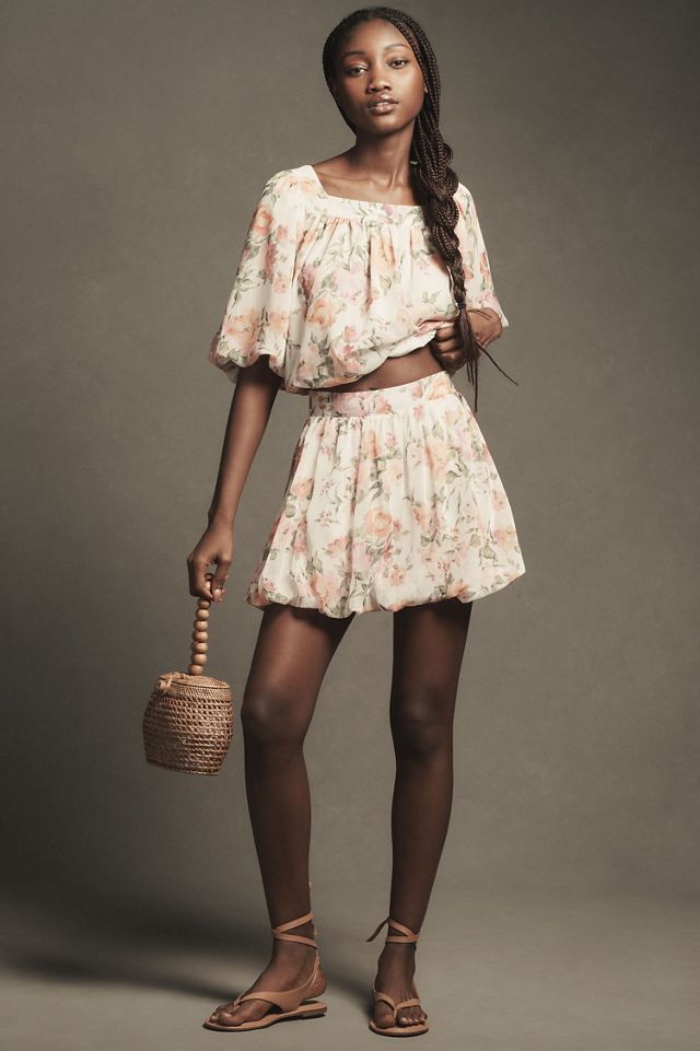 Floral Bubble Mini Skirt #2
