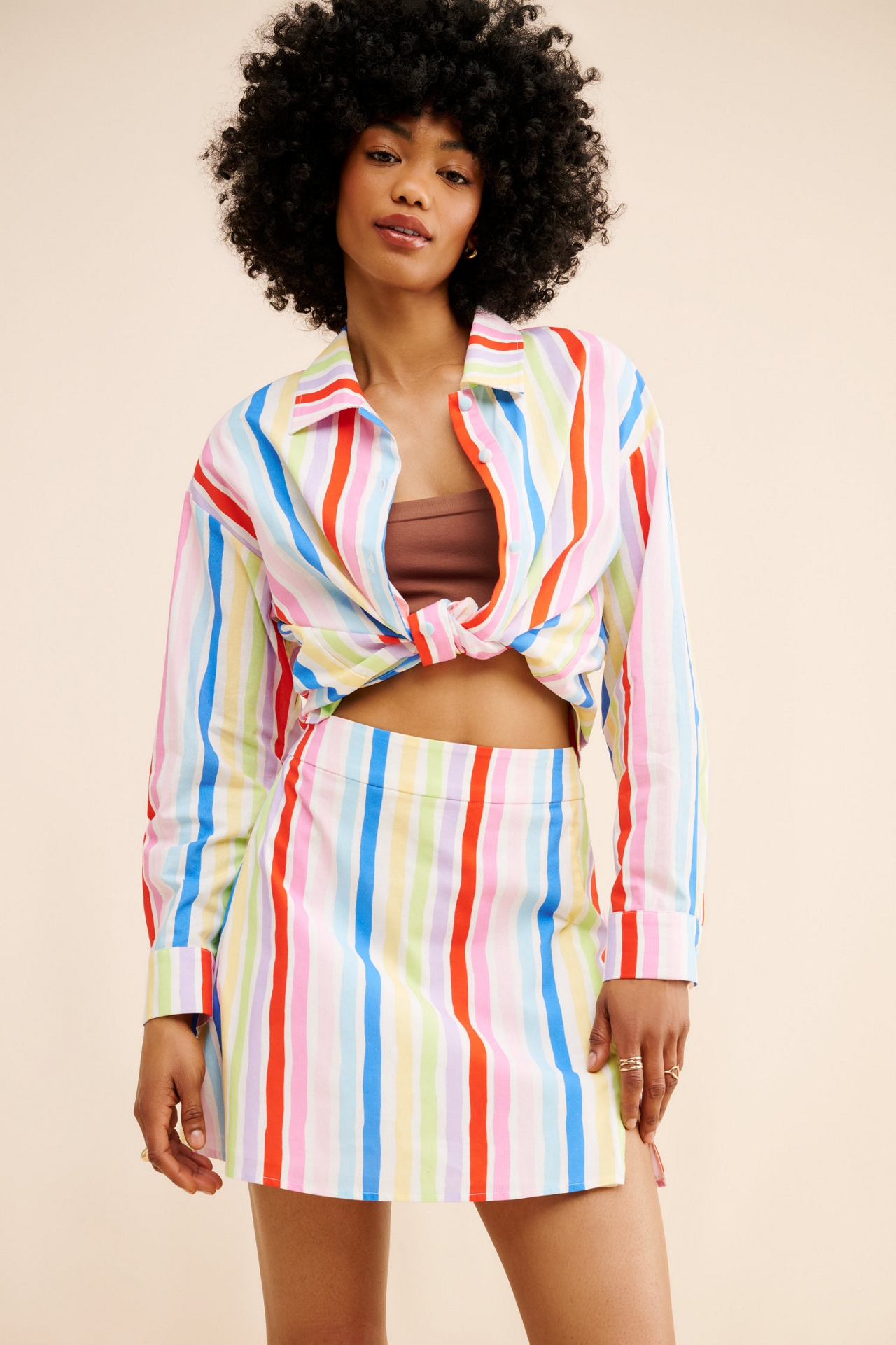 Olivia Rubin Arin Striped Mini Skirt