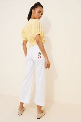 The Colette Linen Full-Length Wide-Leg Pants by Maeve