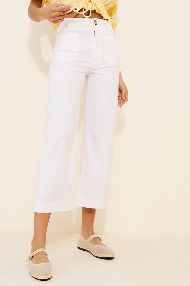 Maeve The Colette Cropped Wide-Leg Pants: Embroidered Edition #2