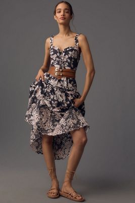 Sleeveless Sweetheart A-Line Midi Dress