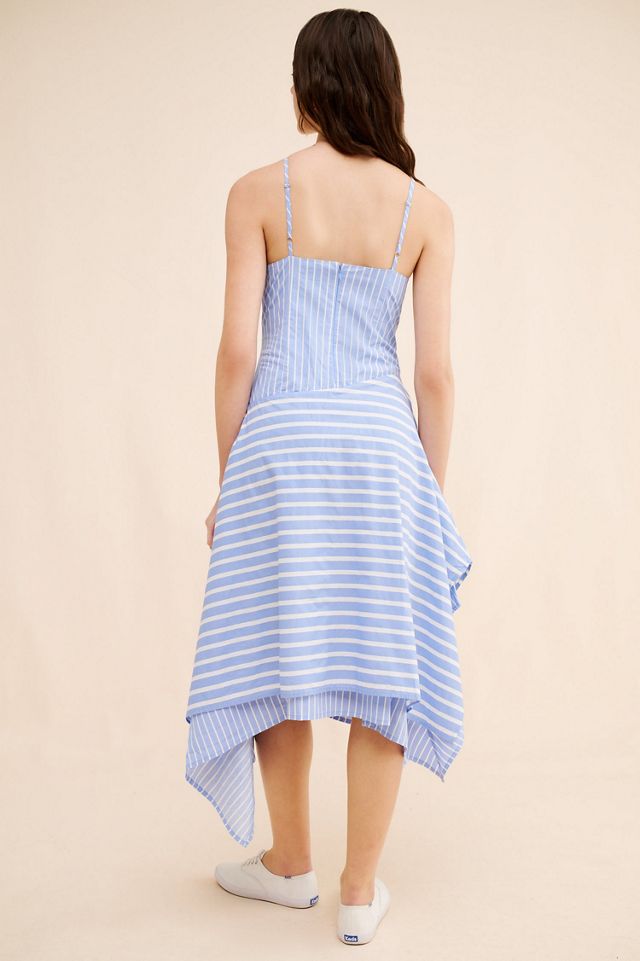 Du Paradis Mixed Stripe Midi Dress #1