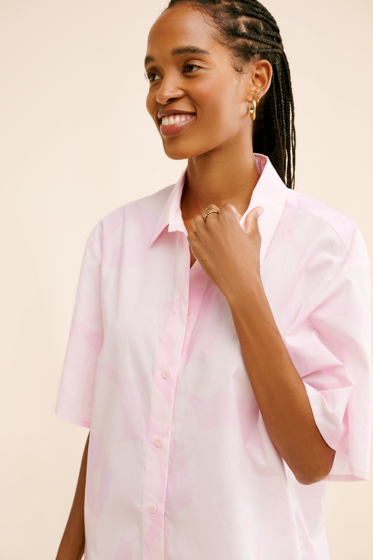 Marimekko Monoliitti Unikko Cotton Shirt Dress