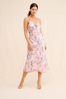 If By Sea Metallic Floral Slip Dress