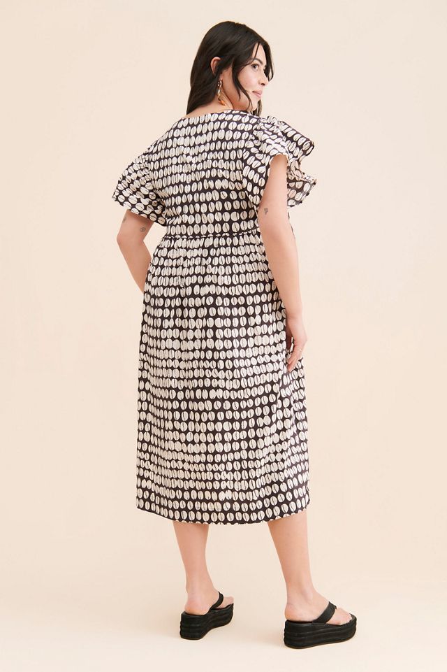 Maeve Printed Flutter-Sleeve Babydoll Dress #1