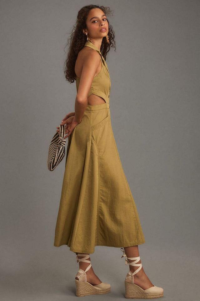 Pilcro Halter Plunge Midi Dress #3