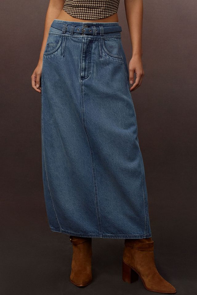 Pilcro Barrel Denim Midi Skirt #4