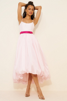 Hutch Bubble Hem Bow Waist Midi Dress