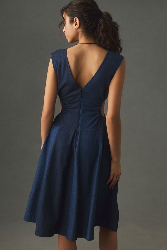 Plenty by Tracy Reese V-Neck Cutout A-Line Midi Dress #1