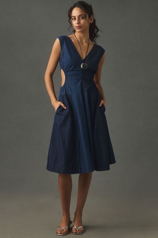Plenty by Tracy Reese V-Neck Cutout A-Line Midi Dress #2