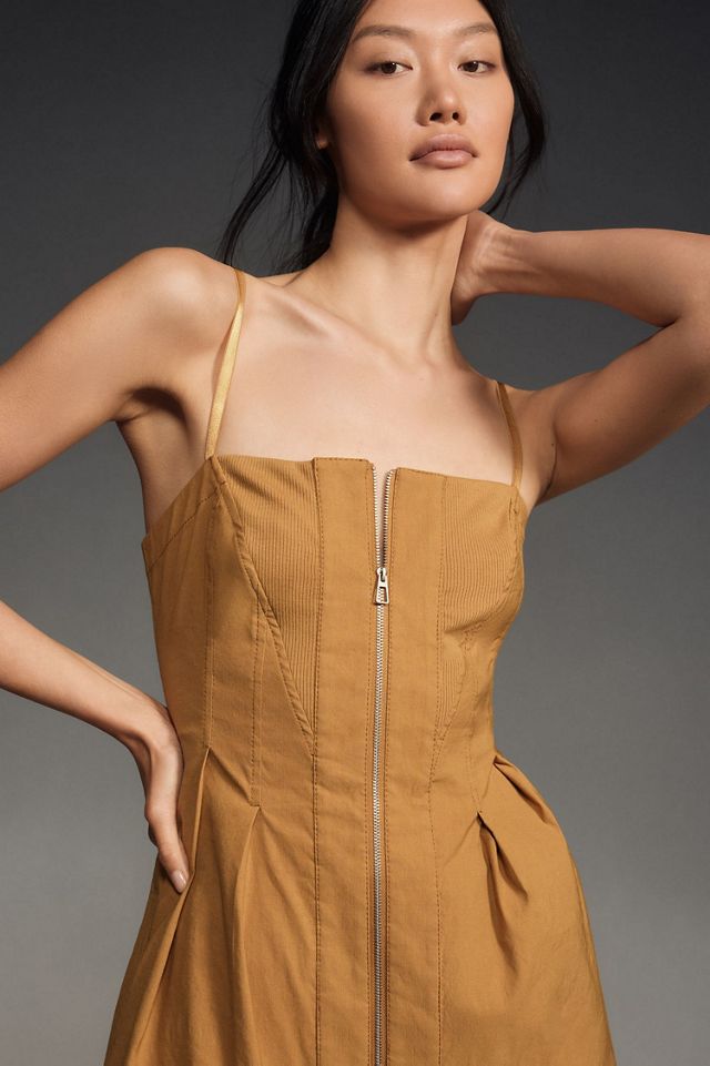 Structured Zip-Front Mini Dress #3