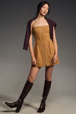 anthropologie zip front corset dress Zip-Front Corset Dress