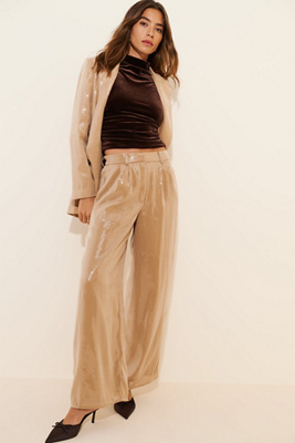 【CPGN STUDIO】Inside Jolge Wide Pants Low-rise coated denim wide-leg pants in silver - Acne